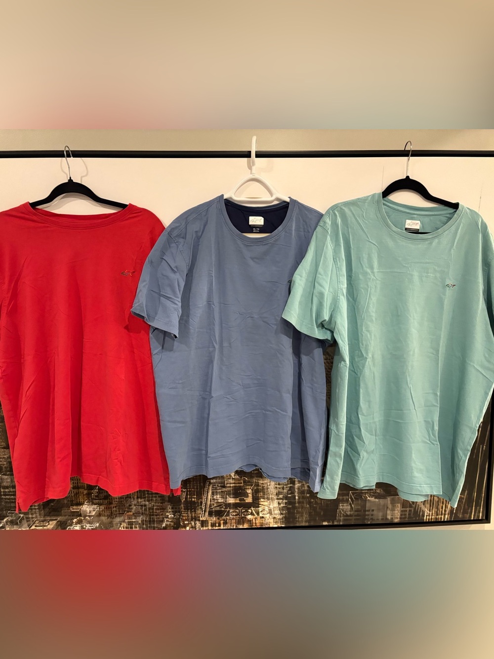 Greg Norman Short Sleeve Crew Neck T-Shirts - Red, Blue, Mint bundle